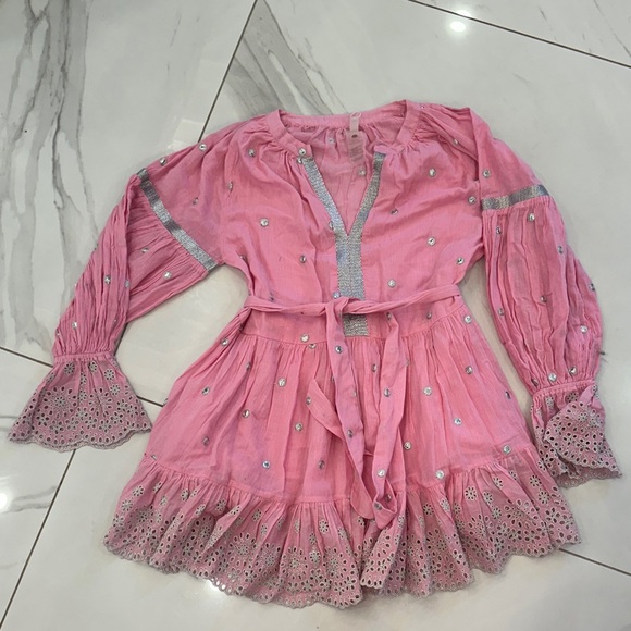 PQ Swim Pink Kids Dress with Silver Accents - Picture 1 of 6